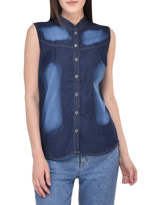blue denim regular shirt - 13747433 - Very Small Image - 1