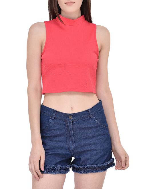 pink viscose crop top - 13747449 - Very Small Image - 1