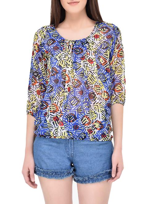 purple poly georgette regular top - 13747488 - Very Small Image - 1