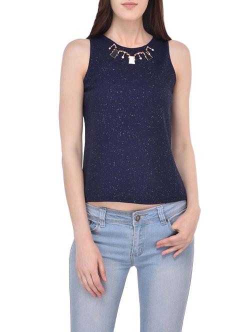 blue viscose regular top - 13747509 - Very Small Image - 1