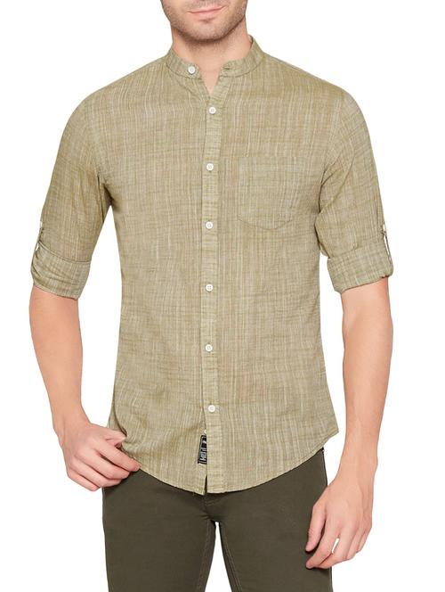 light brown cotton casual shirt - 13747781 - Very Small Image - 1
