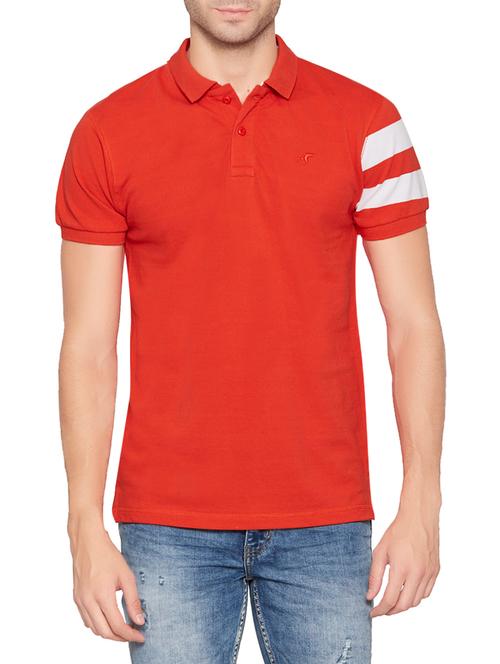 red cotton polo t-shirt - 13747801 - Very Small Image - 1