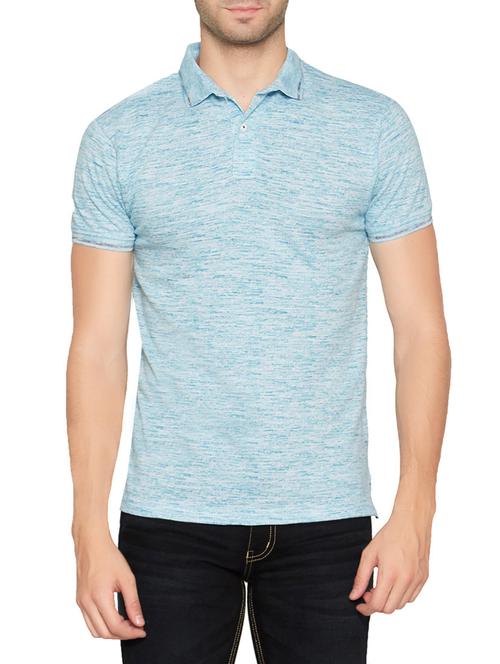 light blue cotton melange t-shirt - 13747827 - Very Small Image - 1
