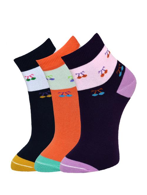 set of 3 multi colored cotton pair of socks - 13749543 - Very Small Image - 1