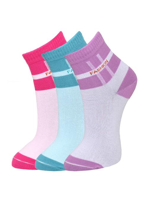set of 3 multi colored cotton pair of socks - 13749544 - Very Small Image - 1
