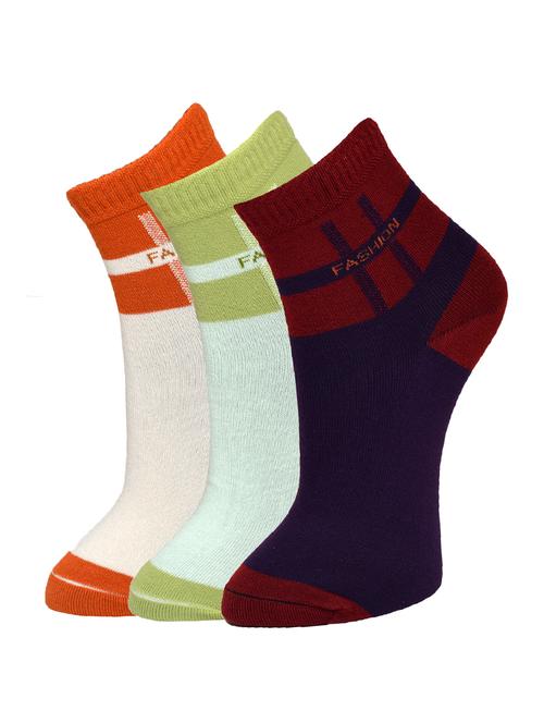 set of 3 multi colored cotton pair of socks - 13749545 - Very Small Image - 1