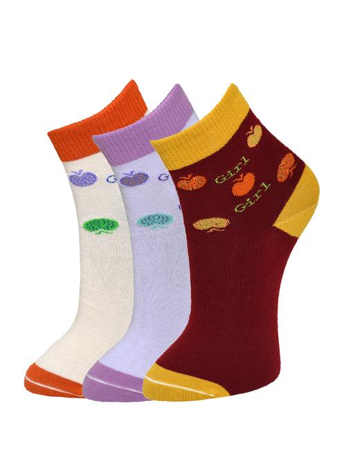 set of 3 multi colored cotton pair of socks - 13749547 - Very Small Image - 1