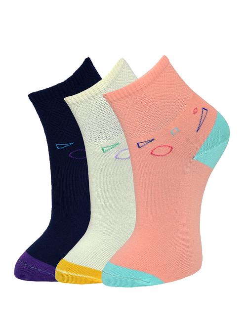 set of 3 multi colored cotton pair of socks - 13749549 - Very Small Image - 1