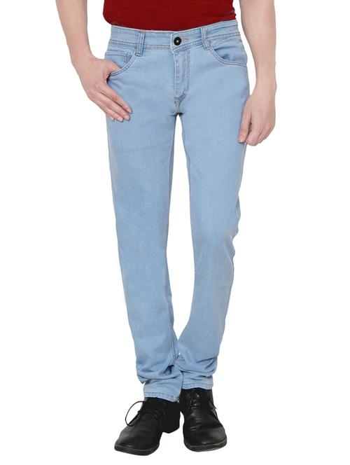 light blue cotton plain jeans - 13750725 - Very Small Image - 1