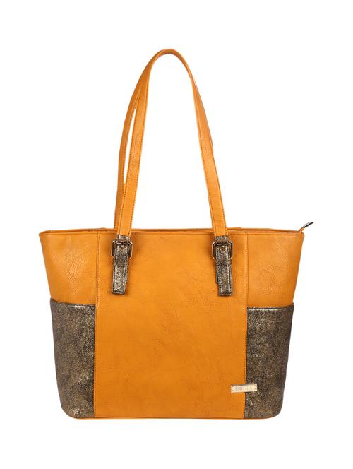 yellow leatherette regular handbag - 13752179 - Very Small Image - 1