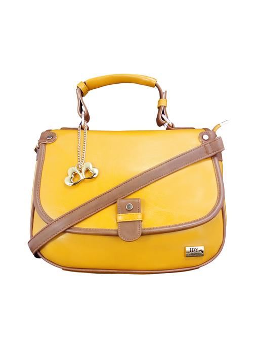yellow leatherette regular handbag - 13752736 - Very Small Image - 1