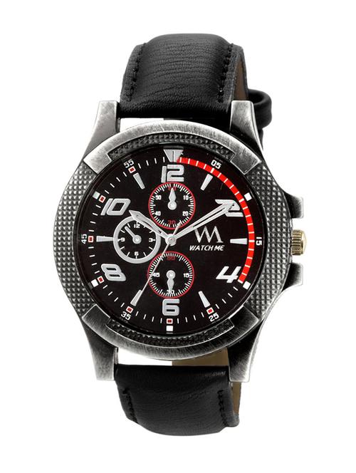 watch me black dial leatherette strap watch for boys wmal-238 - 13755997 - Very Small Image - 1