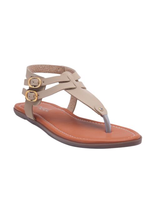 beige faux leather ankle strap sandals - 13756210 - Very Small Image - 1