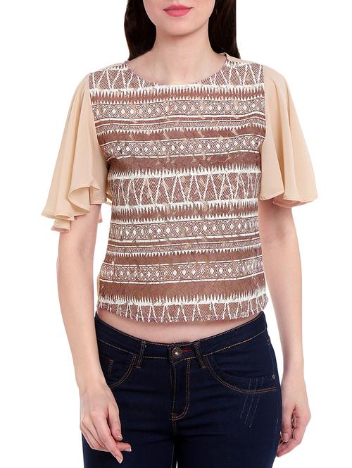 brown printed regular top - 13756942 - Very Small Image - 1
