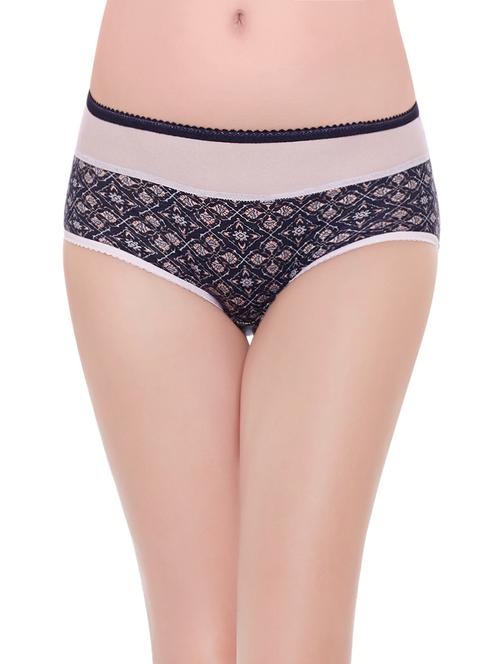 navy blue printed cotton hipster panty - 13759095 - Very Small Image - 1