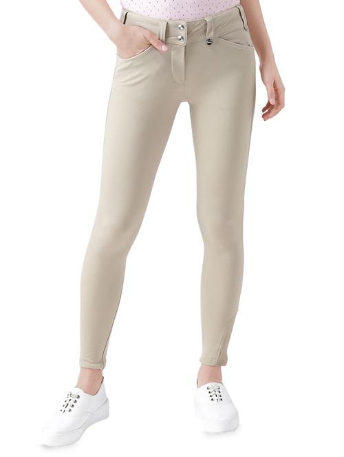 beige nylon flat front trouser - 13760000 - Very Small Image - 1