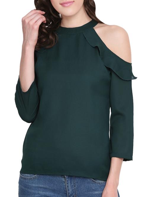 cold shoulder ruffle detail top - 13762733 - Very Small Image - 1