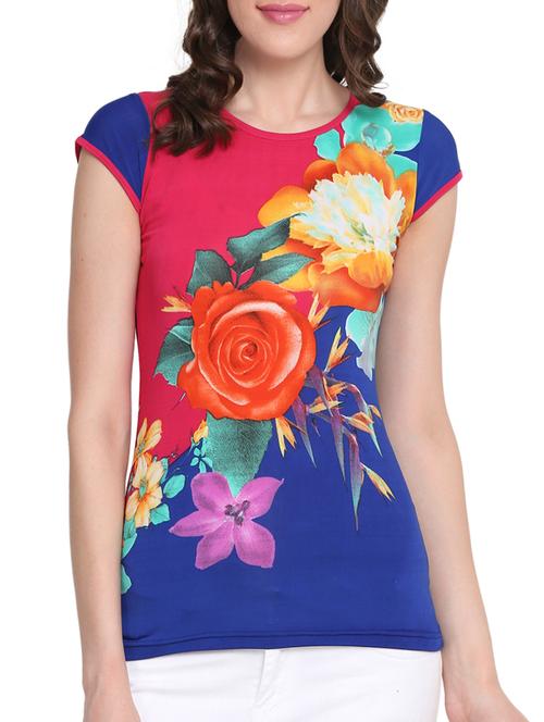 round neck floral top - 13762741 - Very Small Image - 1