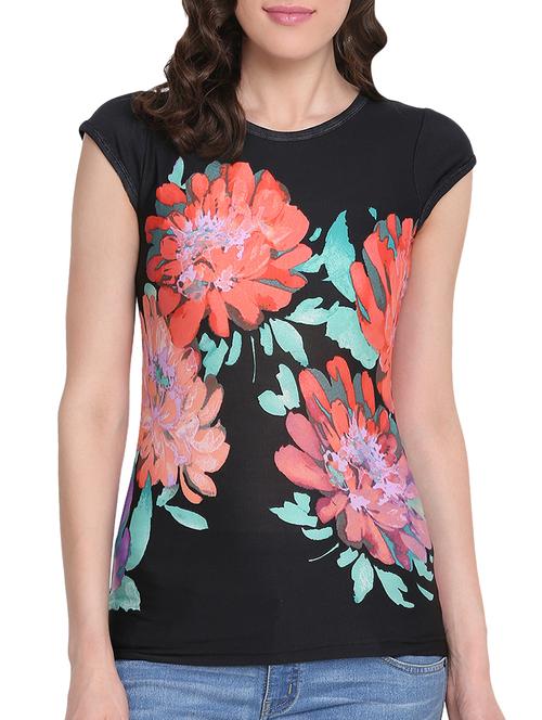 round neck floral tee - 13762742 - Very Small Image - 1