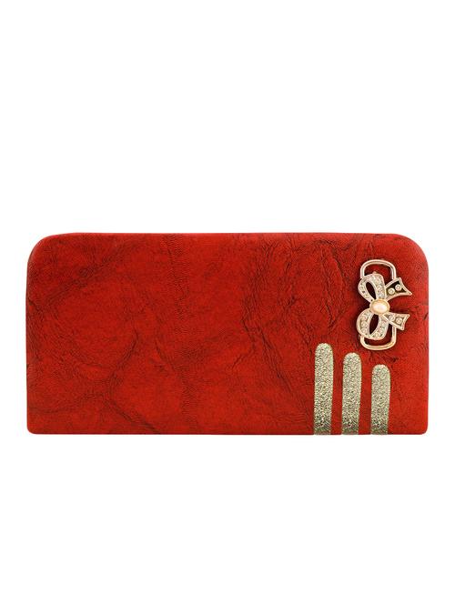 maroon leatherette regular clutch - 13764068 - Very Small Image - 1