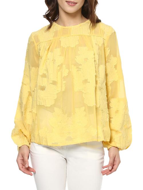 yellow viscose regular top - 13764689 - Very Small Image - 1