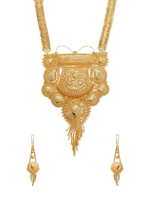 traditional one gram gold original look necklace set - 13764988 - Very Small Image - 1