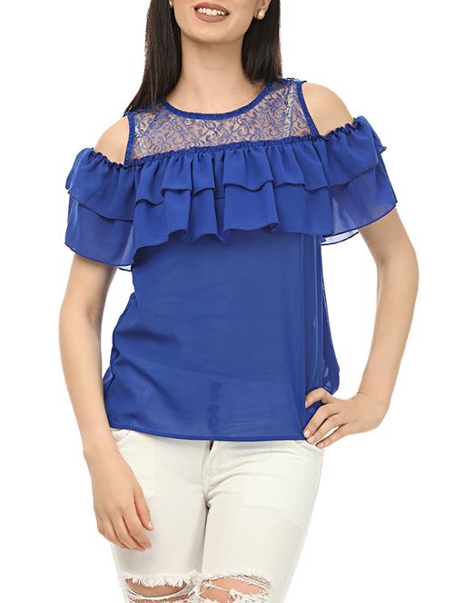 lace detailed layered ruffle top - 13766319 - Very Small Image - 1