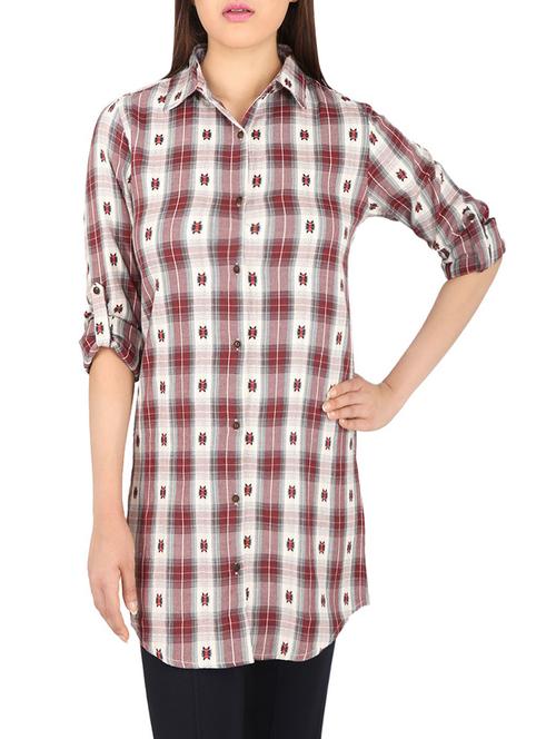 white printed cotton regular tunic - 13767147 - Very Small Image - 1