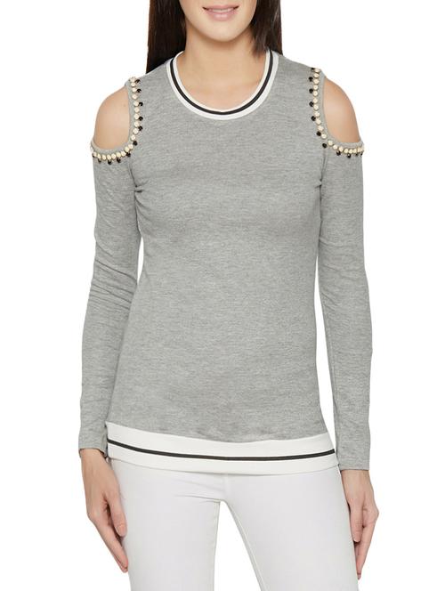 grey embellished regular top - 13767184 - Very Small Image - 1