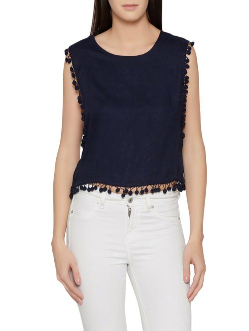 pom pom lace trim top - 13767189 - Very Small Image - 1