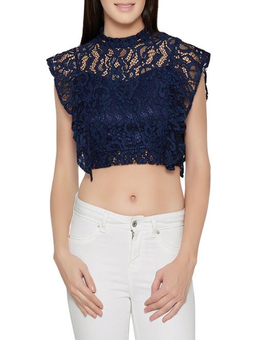 navy blue crop top - 13767202 - Very Small Image - 1