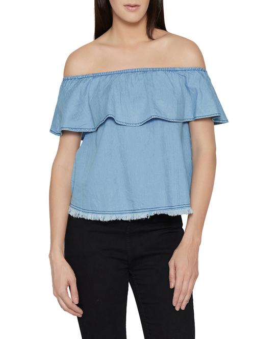 light blue denim regular top - 13767206 - Very Small Image - 1