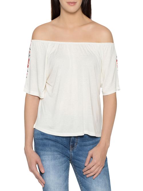 embroidered off shoulder top - 13767214 - Very Small Image - 1