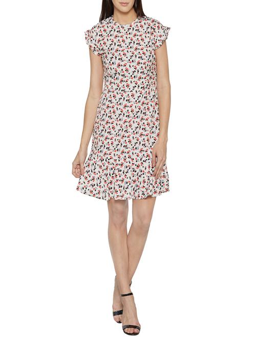 multicolored floral printed drop waist dress - 13767239 - Very Small Image - 1