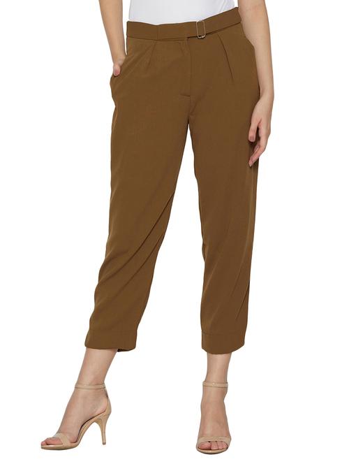 olive green pleated trouser - 13767322 - Very Small Image - 1