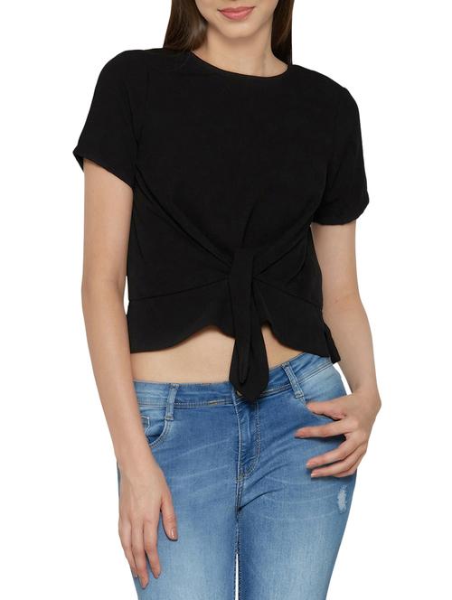 tie front crop top - 13767336 - Very Small Image - 1