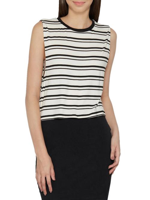 striped oversized armhole top - 13767346 - Very Small Image - 1