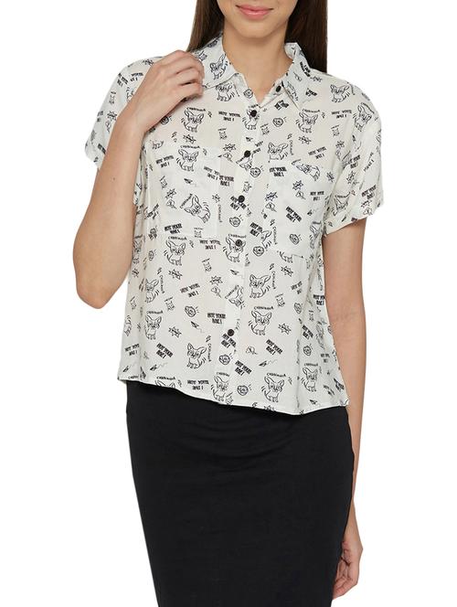 white printed regular shirt - 13767402 - Very Small Image - 1