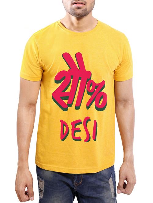 yellow cotton t-shirt - 13770690 - Very Small Image - 1
