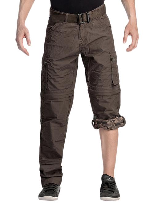 brown cotton cargos casual trouser - 13771202 - Very Small Image - 1