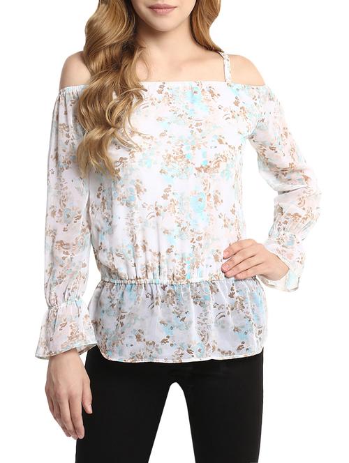 floral cold shoulder blouson top - 13771344 - Very Small Image - 1