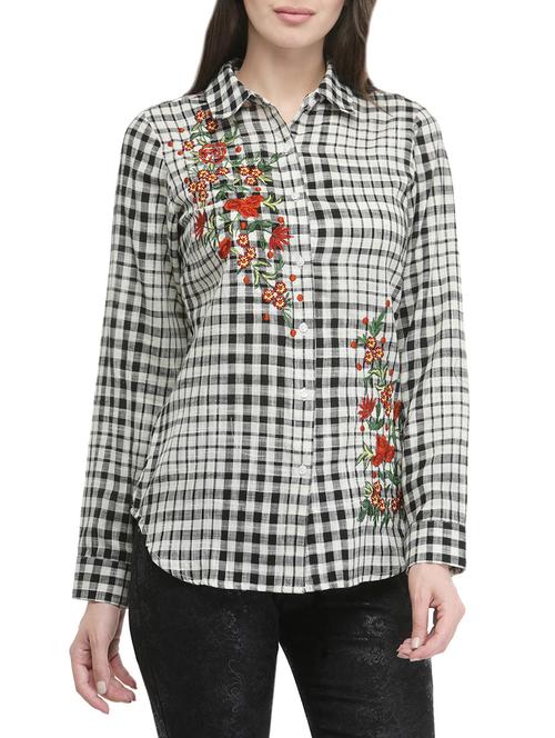 black cotton embroidered shirt - 13771424 - Very Small Image - 1