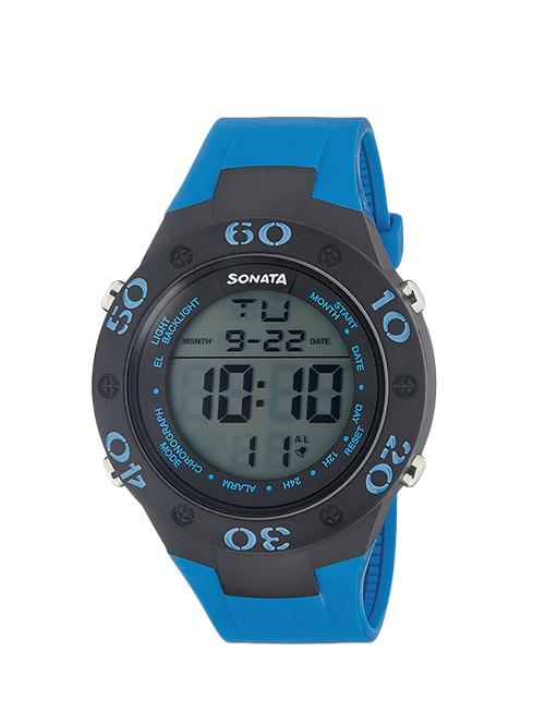 sonata grey dial digital watch for men - 77035pp01 - 13773289 - Very Small Image - 1