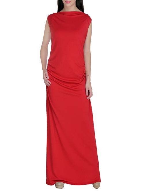 red crepe maxi dress - 13773619 - Very Small Image - 1