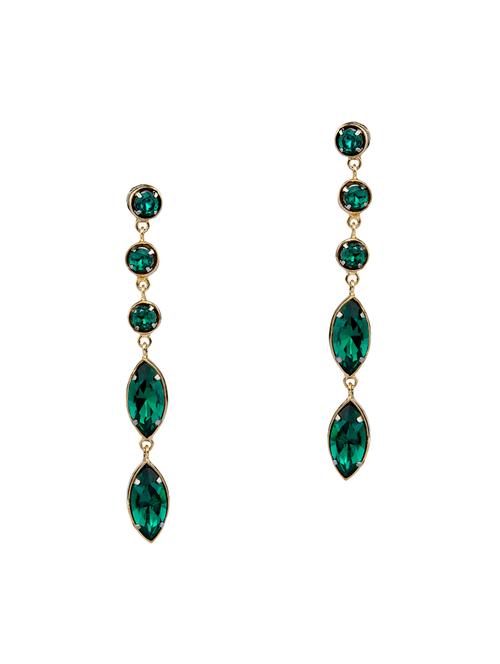 jade & jewels green gold plated drop earring - 13773954 - Very Small Image - 1