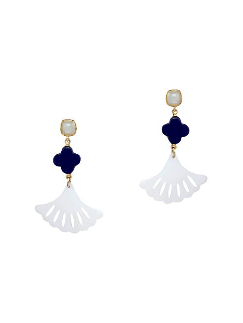 jade & jewels white silver drop earring - 13773958 - Very Small Image - 1
