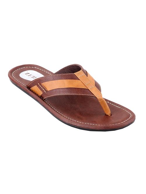 tan leatherette toe separator slipper - 13774393 - Very Small Image - 1