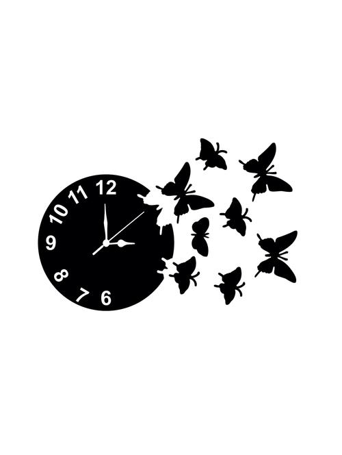 enamel decor black mdf wall clock - 13774844 - Very Small Image - 1