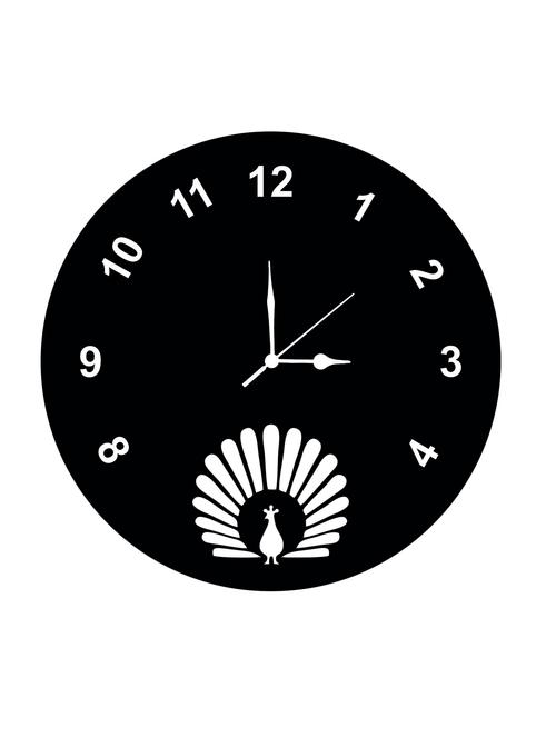 enamel decor black mdf wall clock - 13774860 - Very Small Image - 1