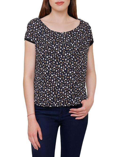 blue poly chiffon top - 13775237 - Very Small Image - 1